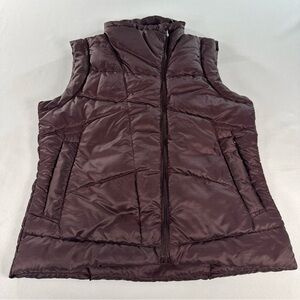 Nau Goose Down Vest Women’s Small Brown Full Zip Puffer Quilted Zip Pockets EUC
